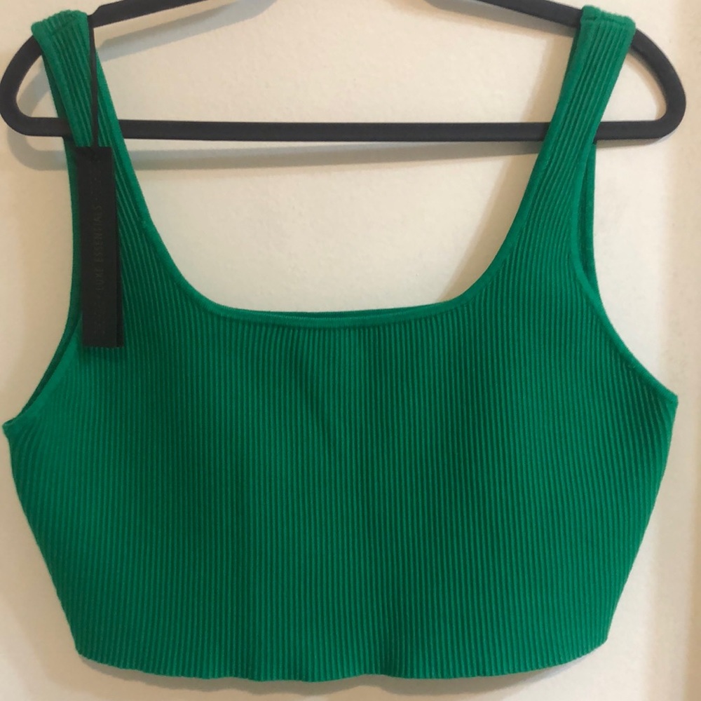 NWT House Of Harlow 1960 Luxe Essentials Compression Knit Square Neck Crop Top